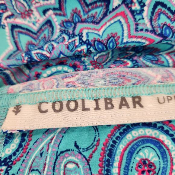Coolibar Paisley Long Sleeve UPF 50+ Protection Swim Shirt Rash Guard Women L - Picture 2 of 8